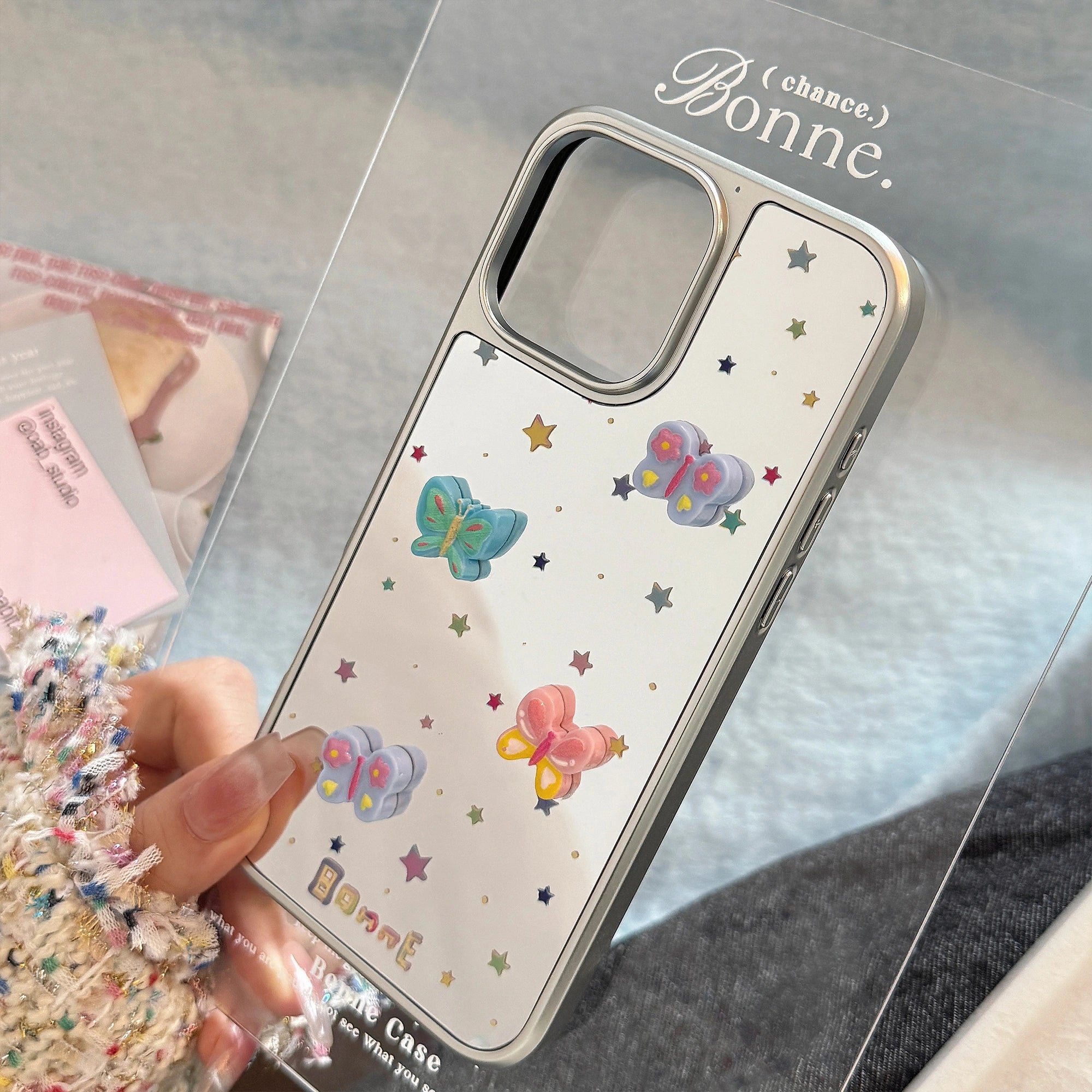 Colorful Stars & Butterflies - iPhone Case
